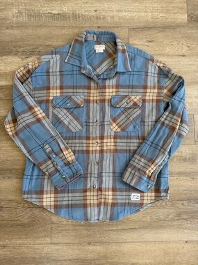 Brixton Women's Bowery Classic Flannel- Flint Blue/Pinecone Brown
